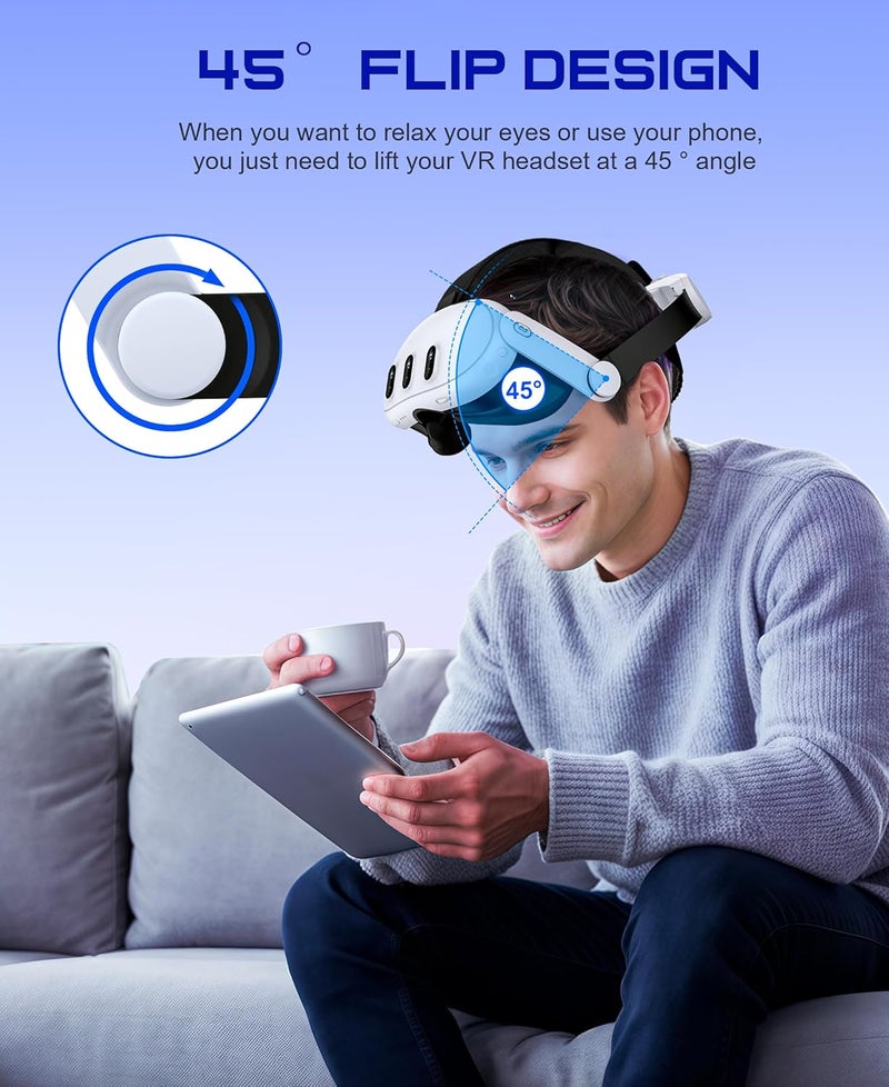 NinjaPlusOX VR Head Strap Compatible with Meta Quest 3/3S/2, Adjustable Elite Strap Replacement Intended for Quest 3 Head Strap, Enhanced VR Accessories Support Comfort Reduce Pressure Extend Playtime - Image 5